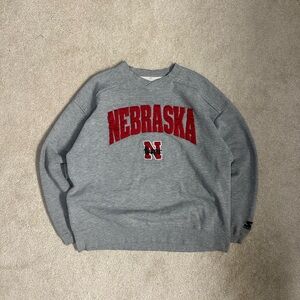 Vintage Starter Nebraska Crewneck Size Large Y2K Gray
